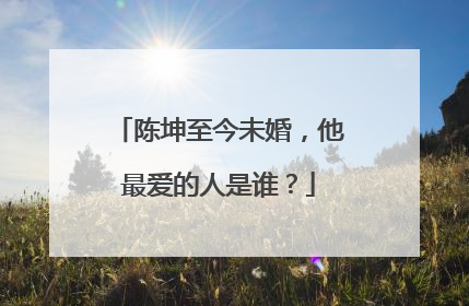 陈坤至今未婚，他最爱的人是谁？