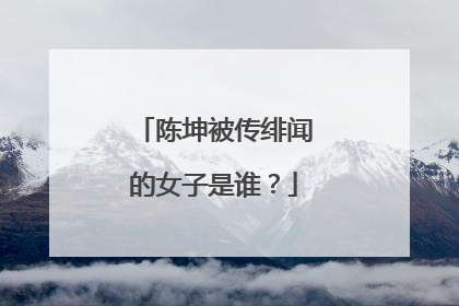 陈坤被传绯闻的女子是谁?