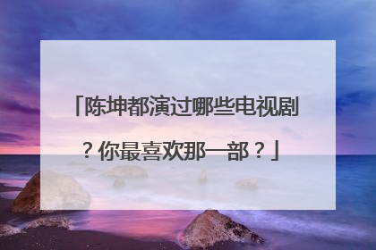 陈坤都演过哪些电视剧？你最喜欢那一部？