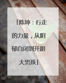 陈坤：行走的力量，从阴郁自闭到开朗大男孩