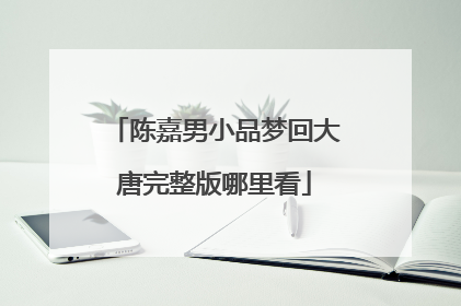 陈嘉男小品梦回大唐完整版哪里看