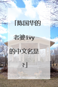 陈国华的老婆ivy的中文名是?