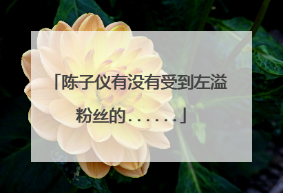 陈子仪有没有受到左溢粉丝的......