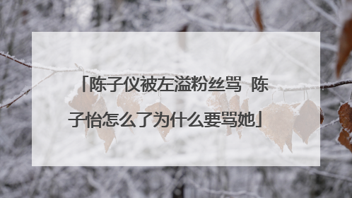 陈子仪被左溢粉丝骂 陈子怡怎么了为什么要骂她