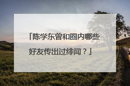 陈学东曾和圈内哪些好友传出过绯闻?