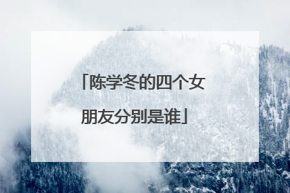 陈学冬的四个女朋友分别是谁