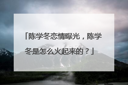 陈学冬恋情曝光,陈学冬是怎么火起来的?