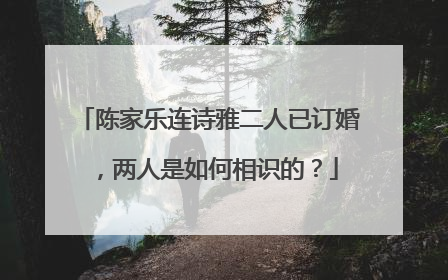 陈家乐连诗雅二人已订婚，两人是如何相识的？
