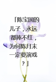 陈宝国的儿子,永远都捧不红,为何陈月末一定要演戏?