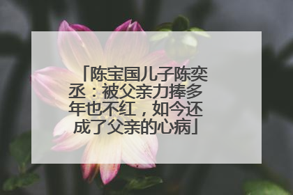 陈宝国儿子陈奕丞:被父亲力捧多年也不红,如今还成了父亲的心病