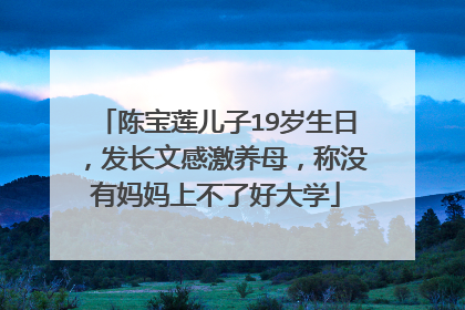 陈宝莲儿子19岁生日，发长文感激养母，称没有妈妈上不了好大学