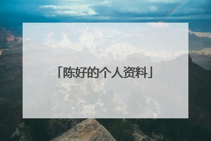 陈好的个人资料