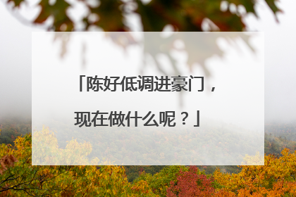 陈好低调进豪门,现在做什么呢?