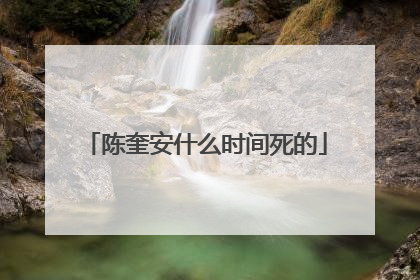 陈奎安什么时间死的