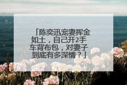 陈奕迅宠妻挥金如土，自己开2手车背布包，对妻子到底有多深情？