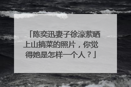 陈奕迅妻子徐濠萦晒上山摘菜的照片,你觉得她是怎样一个人?