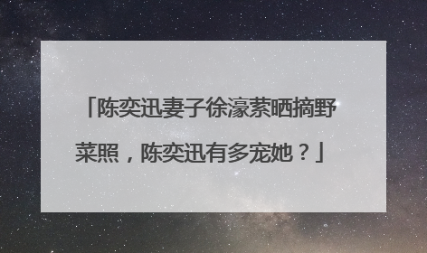 陈奕迅妻子徐濠萦晒摘野菜照,陈奕迅有多宠她?