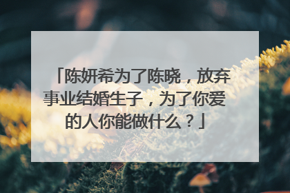 陈妍希为了陈晓,放弃事业结婚生子,为了你爱的人你能做什么?