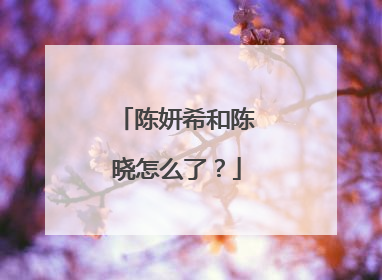 陈妍希和陈晓怎么了?