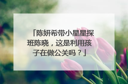 陈妍希带小星星探班陈晓,这是利用孩子在做公关吗?