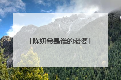 陈妍希是谁的老婆