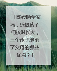 陈婷晒全家福,感慨孩子们按时长大,三个孩子继承了父母的哪些优点?