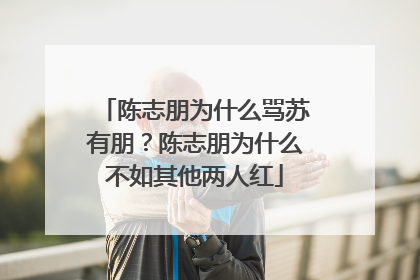 陈志朋为什么骂苏有朋？陈志朋为什么不如其他两人红