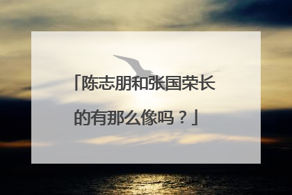 陈志朋和张国荣长的有那么像吗?