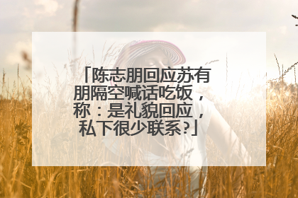 陈志朋回应苏有朋隔空喊话吃饭,称:是礼貌回应,私下很少联系?