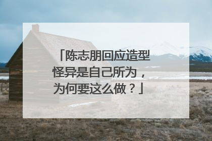 陈志朋回应造型怪异是自己所为,为何要这么做?