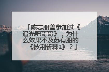 陈志朋曾参加过《追光吧哥哥》，为什么效果不及苏有朋的《披荆斩棘2》？