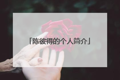 陈彼得的个人简介