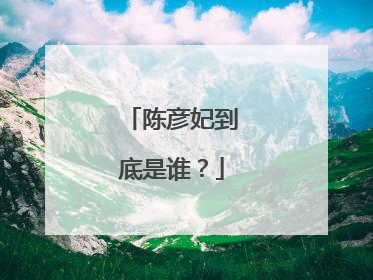 陈彦妃到底是谁?