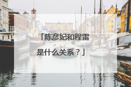 陈彦妃和程雷是什么关系？