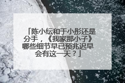 陈小纭和于小彤还是分手，《我家那小子》哪些细节早已预兆迟早会有这一天？