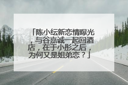 陈小纭新恋情曝光，与谷嘉诚一起回酒店，在于小彤之后，为何又是姐弟恋？
