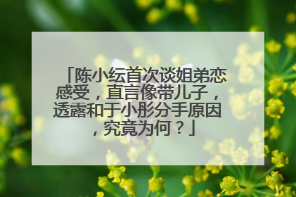 陈小纭首次谈姐弟恋感受,直言像带儿子,透露和于小彤分手原因,究竟为何?