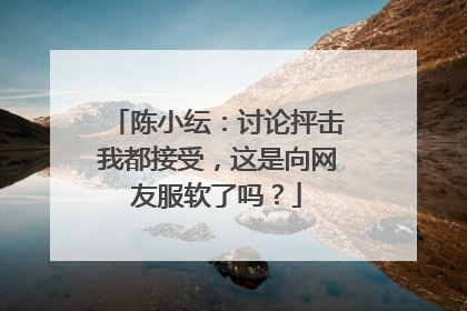 陈小纭：讨论抨击我都接受，这是向网友服软了吗？