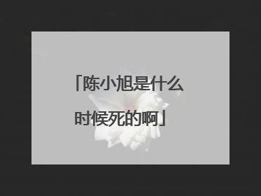 陈小旭是什么时候死的啊