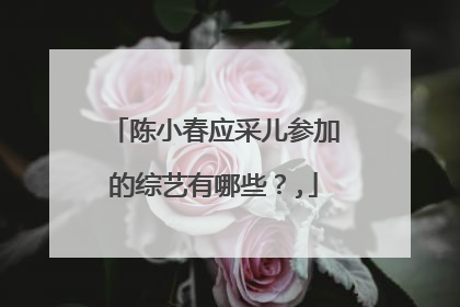 陈小春应采儿参加的综艺有哪些?,