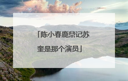 陈小春鹿鼎记苏奎是那个演员