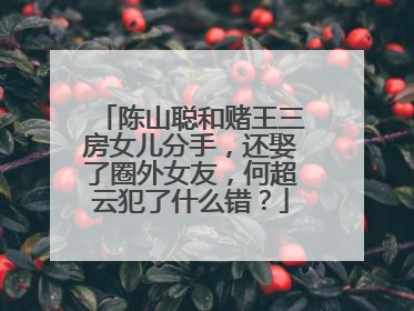 陈山聪和赌王三房女儿分手,还娶了圈外女友,何超云犯了什么错?