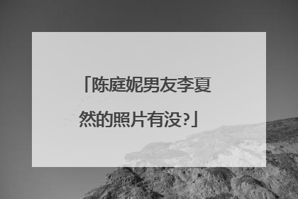 陈庭妮男友李夏然的照片有没?