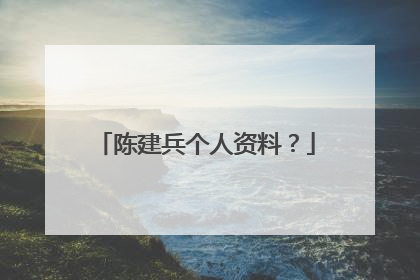 陈建兵个人资料?