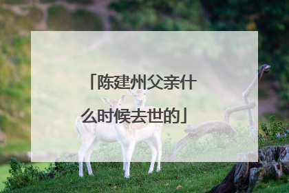 陈建州父亲什么时候去世的