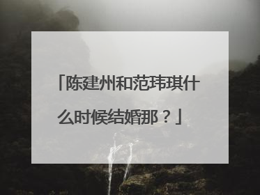 陈建州和范玮琪什么时候结婚那?