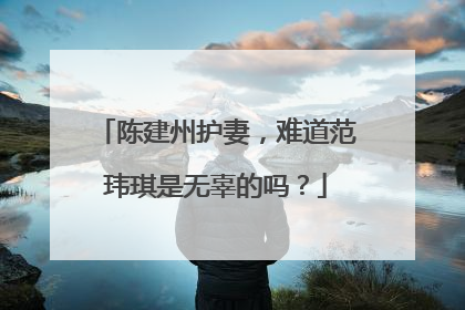 陈建州护妻,难道范玮琪是无辜的吗?