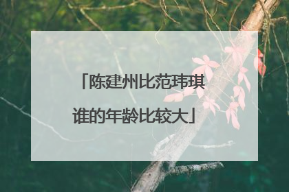 陈建州比范玮琪谁的年龄比较大