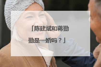 陈建斌和蒋勤勤是一婚吗?