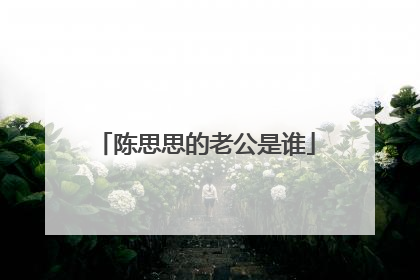 陈思思的老公是谁
